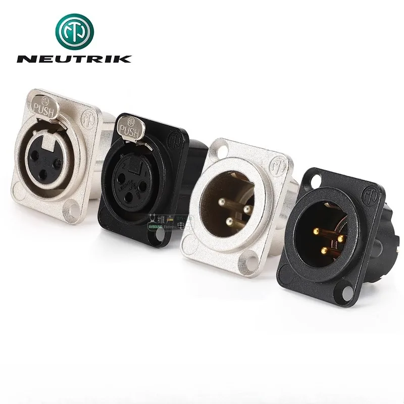 NEUTRIK XLR 3-полюсный NC3FD-LX-B NC3MD-LX-B Черное позолоченное XLR-папа/гнездо Canon
NEUTRIK XLR 3-полюсный NC3FD-LX-B NC3MD-LX-B Черное позолоченное XLR-папа/гнездо Canon
