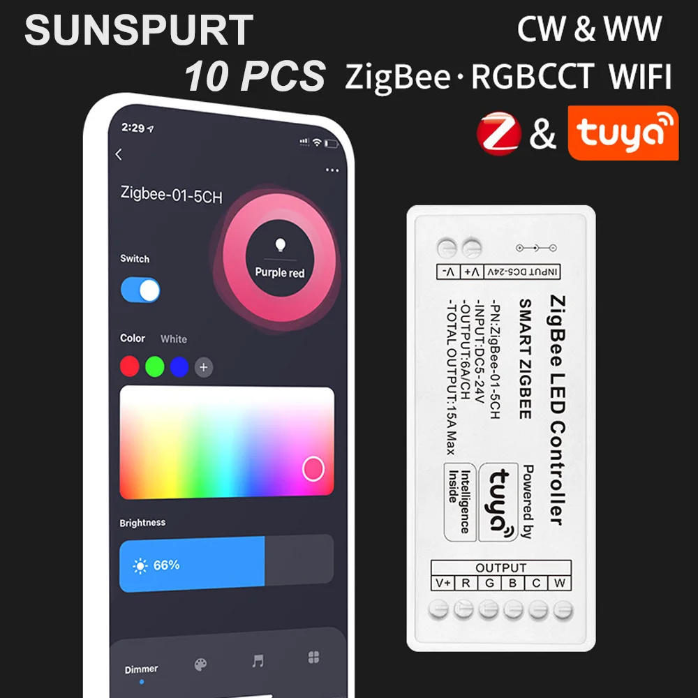 Tuya Zigbee led Dimmer Smart Controller Compatible With Alexa/Google Home for Cingle color/CCT/RGB/RGBW/RGB+CCT LED Strip Light
Tuya Zigbee led Dimmer Smart Controller Compatible With Alexa/Google Home for Cingle color/CCT/RGB/RGBW/RGB+CCT LED Strip Light