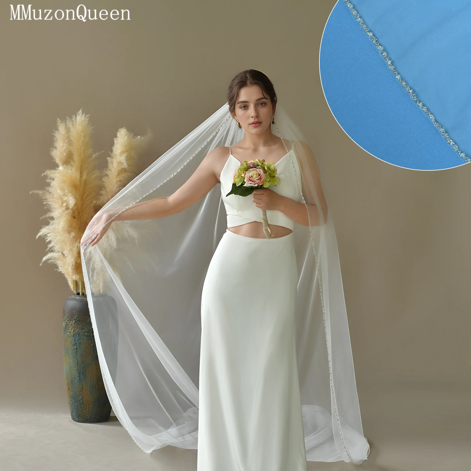 Свадебная фата TOPQUEEN с кристаллами и стразами, прозрачная фата из тюля с кристаллами, нежная фата с пайетками по краю, настраиваемая модель V155
Свадебная фата TOPQUEEN с кристаллами и стразами, прозрачная фата из тюля с кристаллами, нежная фата с пайетками по краю, настраиваемая модель V155