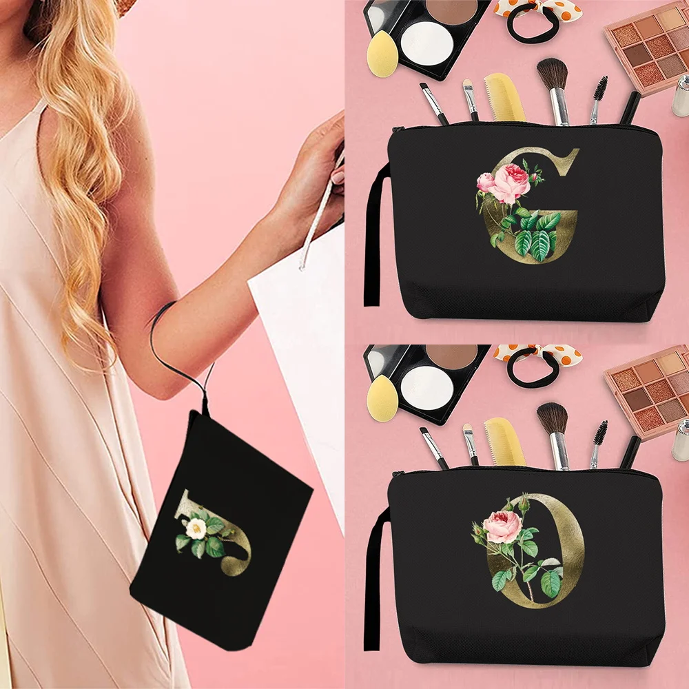 Makeup Cosmetic Bags Golden Flowers 26 Letters Print Pencil Cases Bridal Party Make Up Pouch Lady Tote Purse Wedding Gifts
Makeup Cosmetic Bags Golden Flowers 26 Letters Print Pencil Cases Bridal Party Make Up Pouch Lady Tote Purse Wedding Gifts