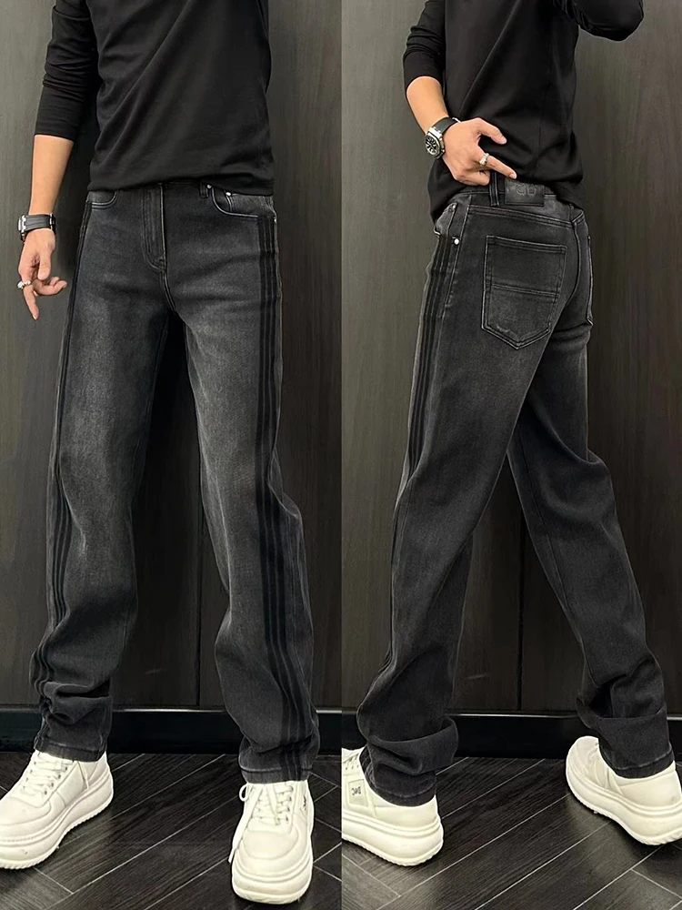 Мужские джинсы премиум-класса с прямыми штанинами, весна 2024, модные городские, из эластичного хлопкового денима, свободного кроя, с пэчворком, длинные брюки
Мужские джинсы премиум-класса с прямыми штанинами, весна 2024, модные городские, из эластичного хлопкового денима, свободного кроя, с пэчворком, длинные брюки
