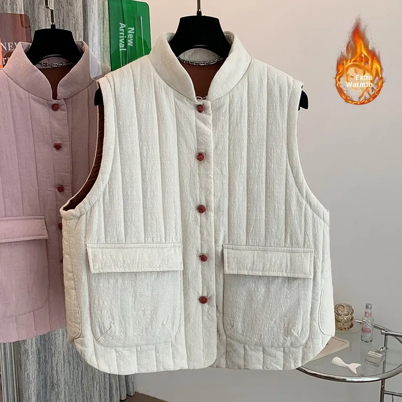 Женский жилет из льняного хлопка в стиле ретро, свободный воротник-стойка, многослойный тонкий зимний новый жилет для поездок на работу Faion
Женский жилет из льняного хлопка в стиле ретро, свободный воротник-стойка, многослойный тонкий зимний новый жилет для поездок на работу Faion