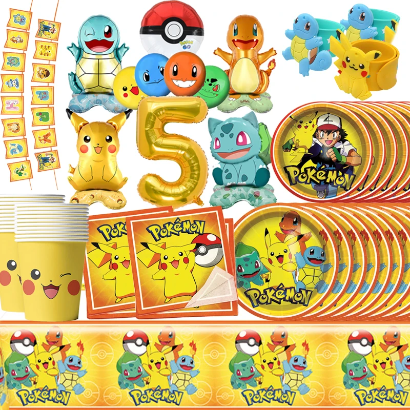 Pokemon Decoration Birthday Pikachu Balloon Party Supplies Slap Bracelet Disposable Tableware Plates Paper Cup Napkin Room Decor
Pokemon Decoration Birthday Pikachu Balloon Party Supplies Slap Bracelet Disposable Tableware Plates Paper Cup Napkin Room Decor