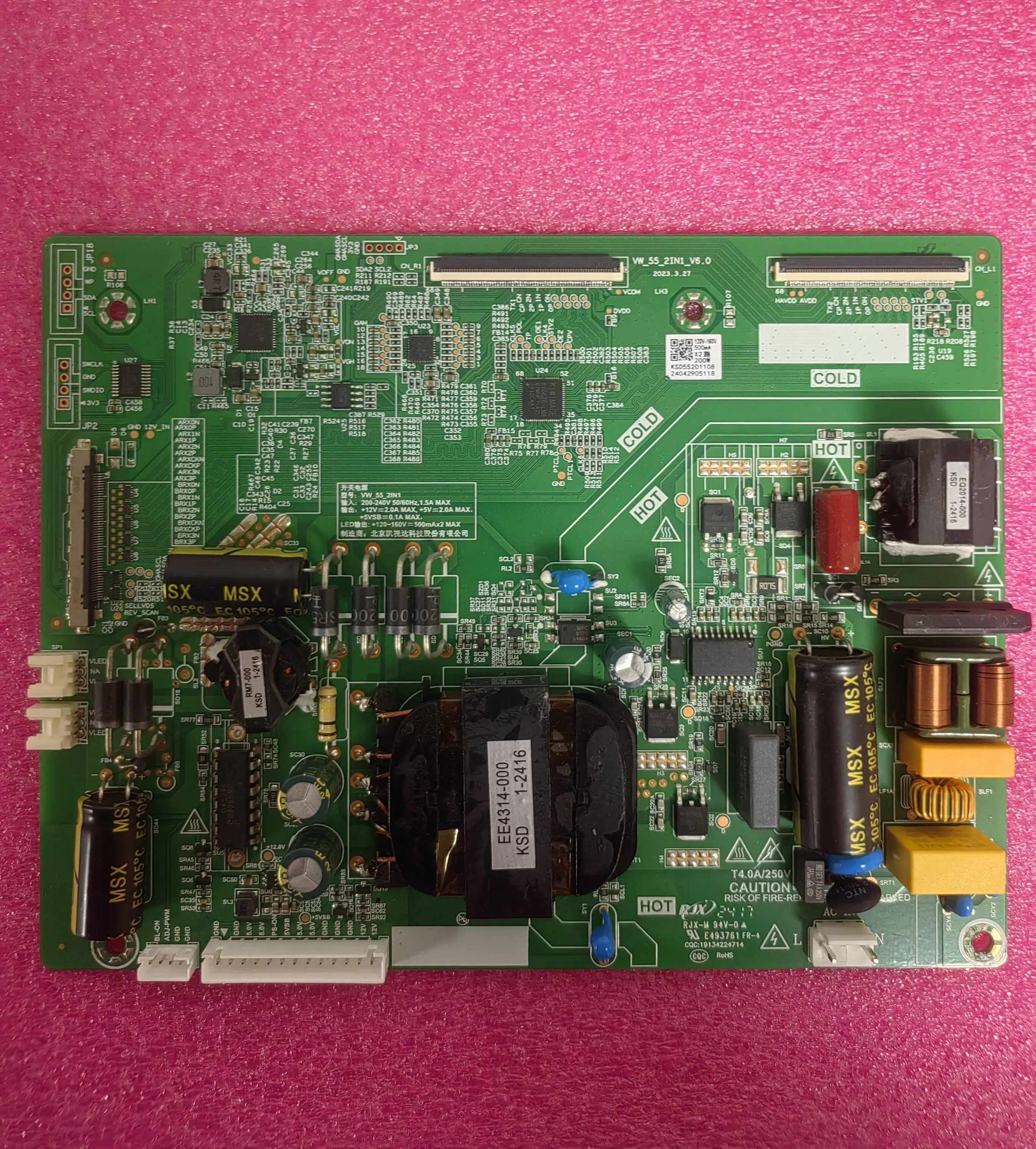New BOE DV550FHZ-NMF three-in-one logic board constant current power board: VW_55_2IN1_V6
New BOE DV550FHZ-NMF three-in-one logic board constant current power board: VW_55_2IN1_V6