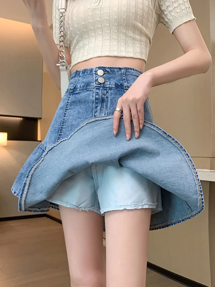 High Waist A-Line Skirt Women's Denim Umbrella Skirt Spring Summer plus Size Slimming Design Anti-Light Walking Skirt Pants
High Waist A-Line Skirt Women's Denim Umbrella Skirt Spring Summer plus Size Slimming Design Anti-Light Walking Skirt Pants
