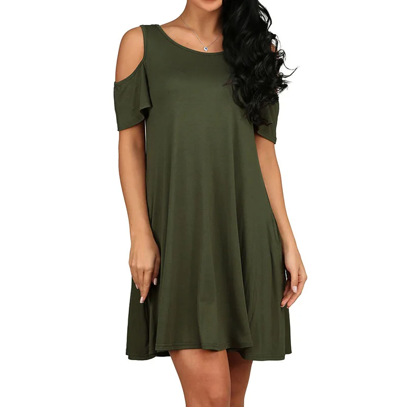 Summer New Solid Color Pockets Casual Dress Female Sexy Off-shoulder Hollow Out Short Sleeves Loose Waist Dresses Beach Clothes
Summer New Solid Color Pockets Casual Dress Female Sexy Off-shoulder Hollow Out Short Sleeves Loose Waist Dresses Beach Clothes