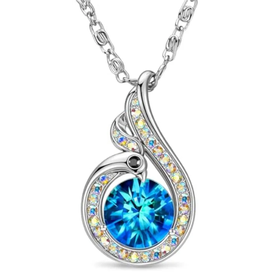 Kate Lynn Birthstone Rise From the Ashes Phoenix Necklaces for Women, White Gold Plated and Crystals from Austria, Birthday Gif
Kate Lynn Birthstone Rise From the Ashes Phoenix Necklaces for Women, White Gold Plated and Crystals from Austria, Birthday Gif