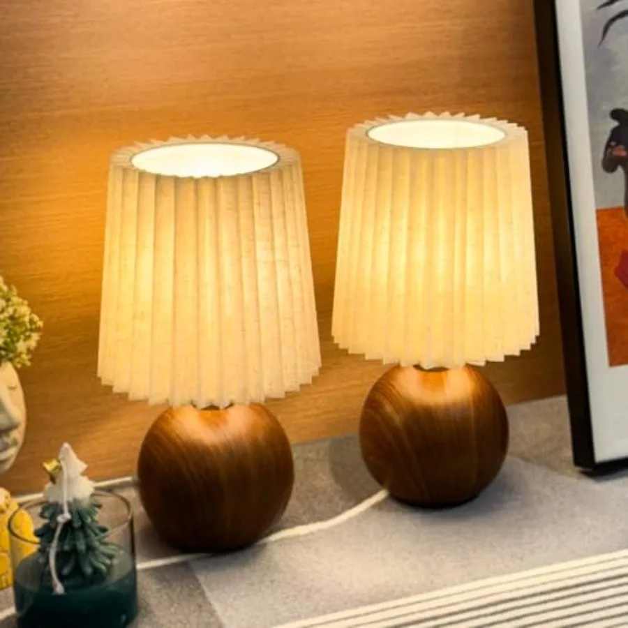 Small Pleated Table Lamp Set of 2 for Bedroom Mini Bedside Lamps for Nightstand with Round Fabric Linen Shade Dimmable Desk Lam
Small Pleated Table Lamp Set of 2 for Bedroom Mini Bedside Lamps for Nightstand with Round Fabric Linen Shade Dimmable Desk Lam