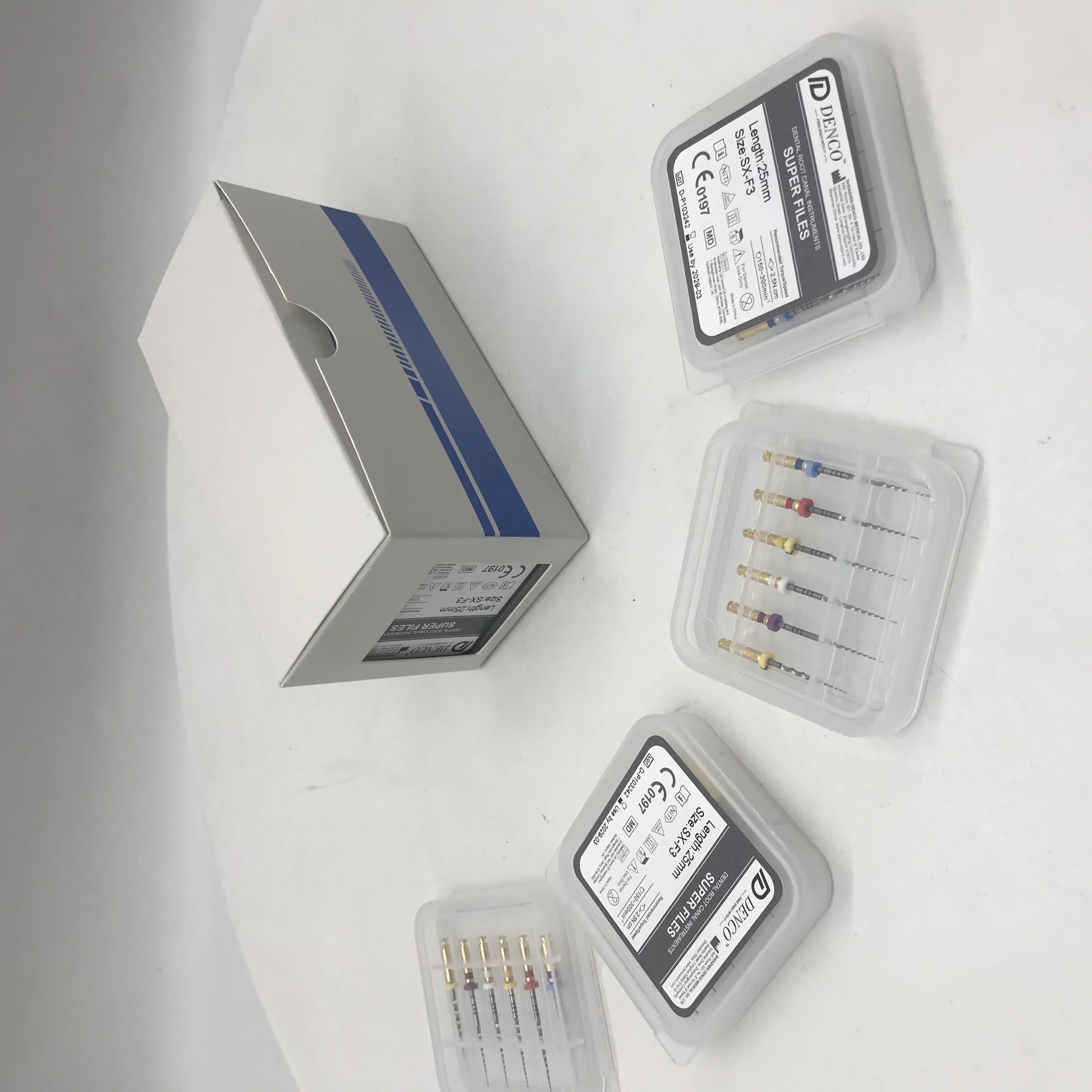 CE Approved den tal Root Canal Instruments Super Files Denco Blue Niti Super Files 10 small/large boxes
CE Approved den tal Root Canal Instruments Super Files Denco Blue Niti Super Files 10 small/large boxes