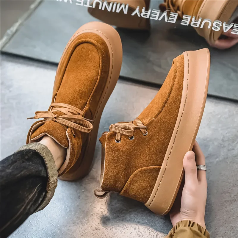 Men's solid color platform shoes fashion casual trend boots men's personality short boots all match men's shoes
Men's solid color platform shoes fashion casual trend boots men's personality short boots all match men's shoes