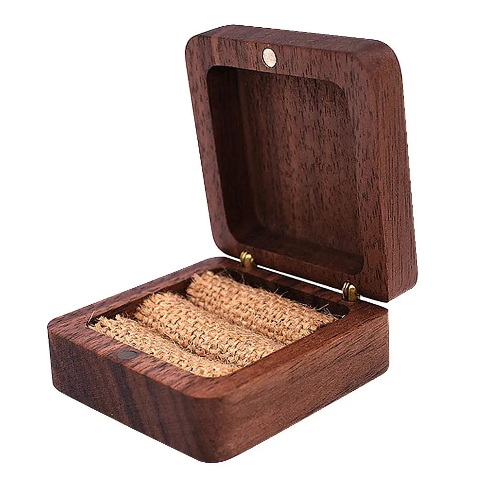 Wooden Ring Box Black Walnut Jewelry Storage Container Mini Style For Wedding Proposal Elegant Rings Holder Display
Wooden Ring Box Black Walnut Jewelry Storage Container Mini Style For Wedding Proposal Elegant Rings Holder Display