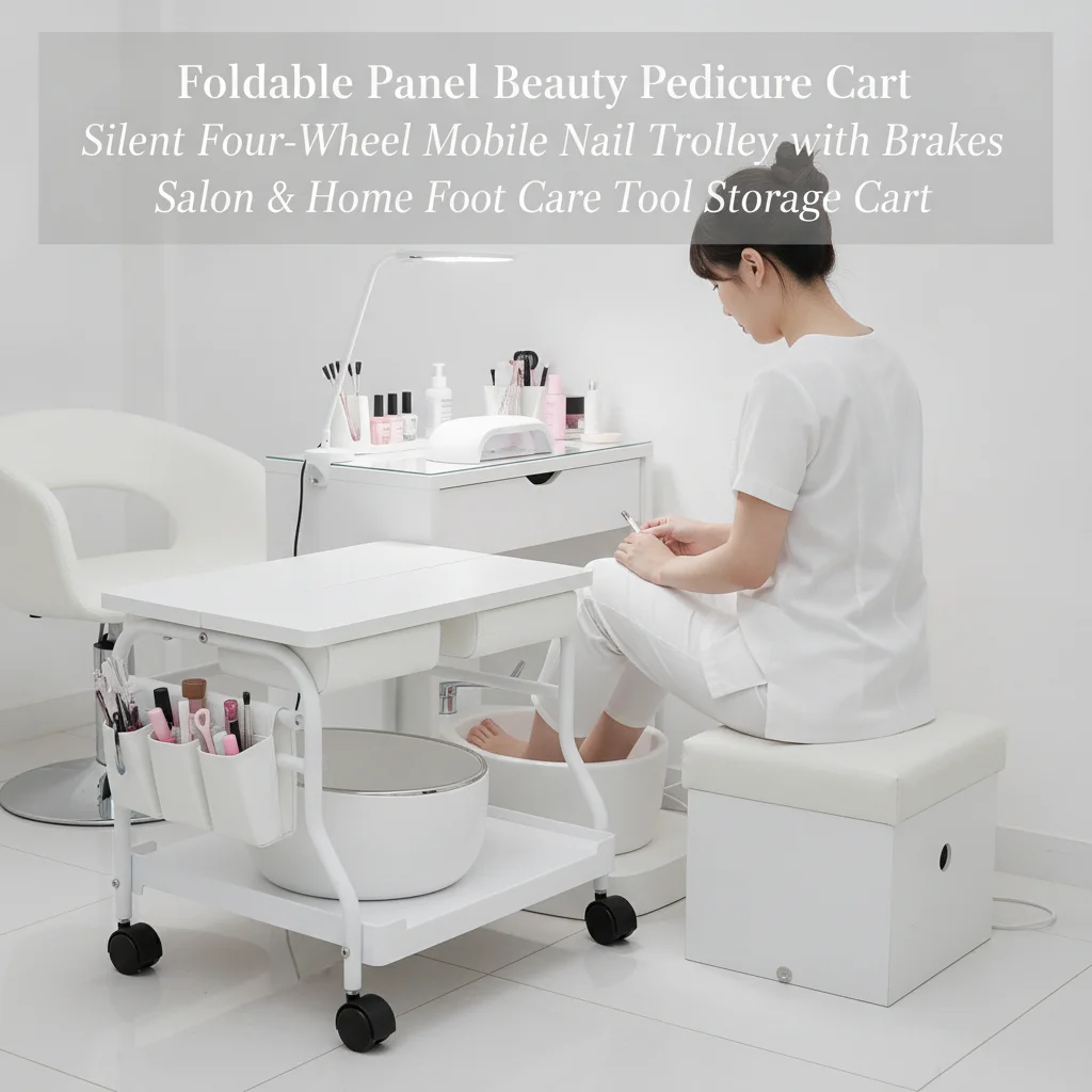 Portable Foot Trolley Cart, Pedicure Spa Cart with Foldable Boards for Nail Lamp or Foot Pads, Mobile Beauty Salon Trolley with 4 Silent Wheels & Brakes, White
Portable Foot Trolley Cart, Pedicure Spa Cart with Foldable Boards for Nail Lamp or Foot Pads, Mobile Beauty Salon Trolley with 4 Silent Wheels & Brakes, White