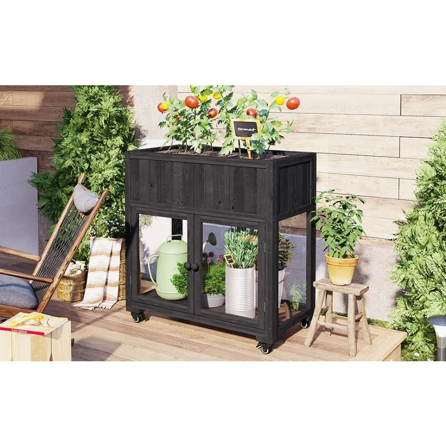 TOPMAX Patio 35.4''x17.7''x37.4'' Mini Wood Cold Frame Compact 2 Doors Garden Greenhouse with Wheels Raised Bed with Liner for
TOPMAX Patio 35.4''x17.7''x37.4'' Mini Wood Cold Frame Compact 2 Doors Garden Greenhouse with Wheels Raised Bed with Liner for