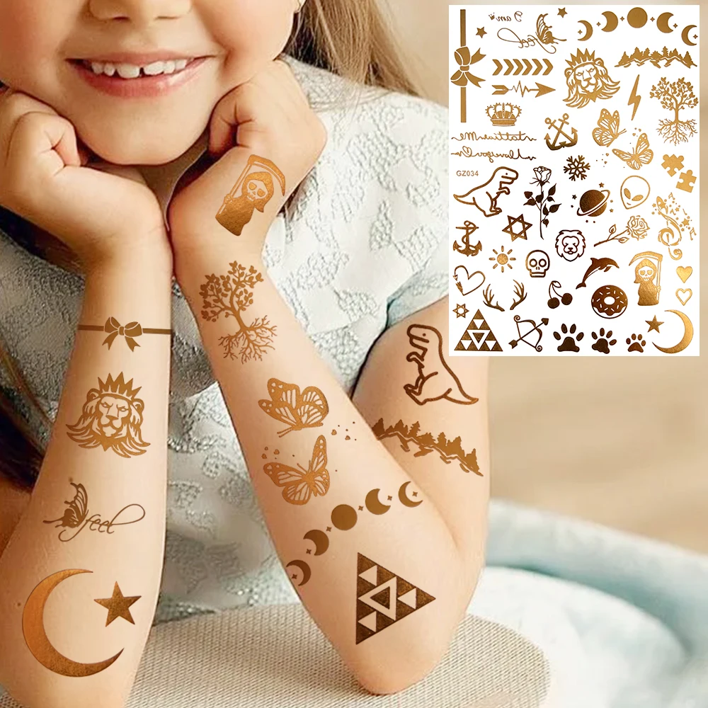 Временные татуировки с золотым львом и Луной для детей и взрослых, реалистичные бабочки, динозавры, искусственные тату-наклейки, приспособления, моющиеся тату-наклейки
Временные татуировки с золотым львом и Луной для детей и взрослых, реалистичные бабочки, динозавры, искусственные тату-наклейки, приспособления, моющиеся тату-наклейки