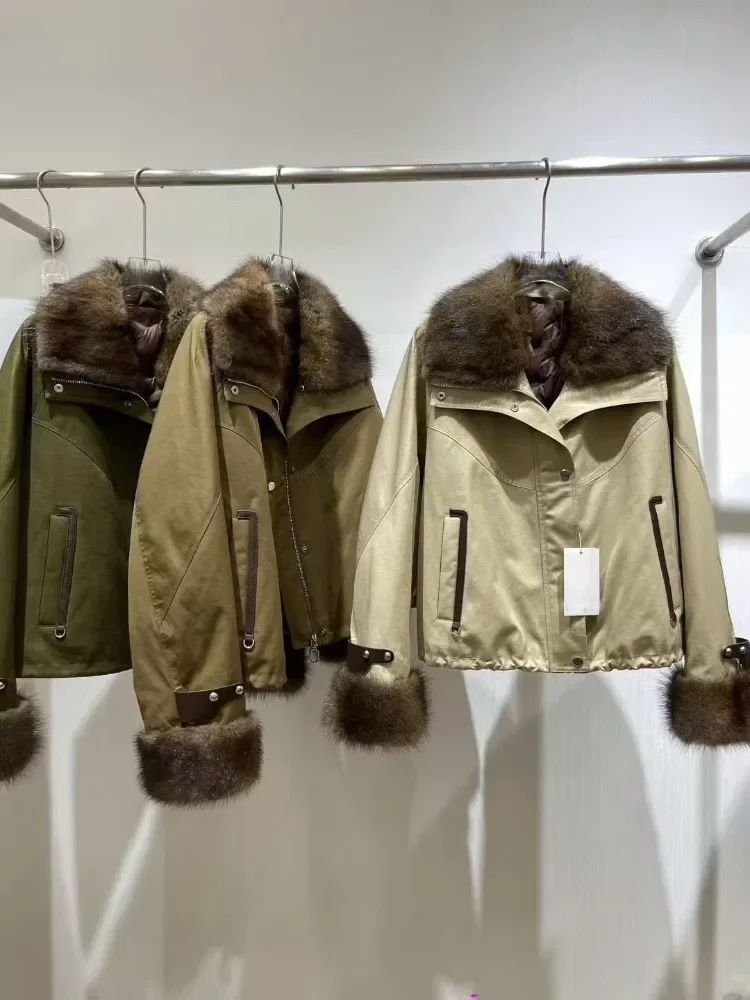 2025 Women Warm Denim Coat Luxury Thick Female Outwear Winter Clothes Natrual Real Muskrat Mink Fur Collar Goose Down Jacket
2025 Women Warm Denim Coat Luxury Thick Female Outwear Winter Clothes Natrual Real Muskrat Mink Fur Collar Goose Down Jacket