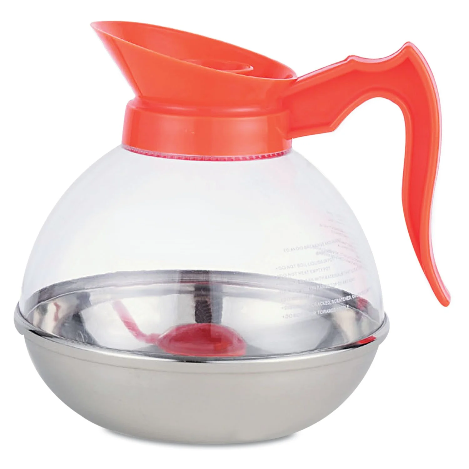 Coffee Decanter 12-Cup Stainless Steel/Polycarbonate-Decaffeinated-Automatic Drip Makers
Coffee Decanter 12-Cup Stainless Steel/Polycarbonate-Decaffeinated-Automatic Drip Makers
