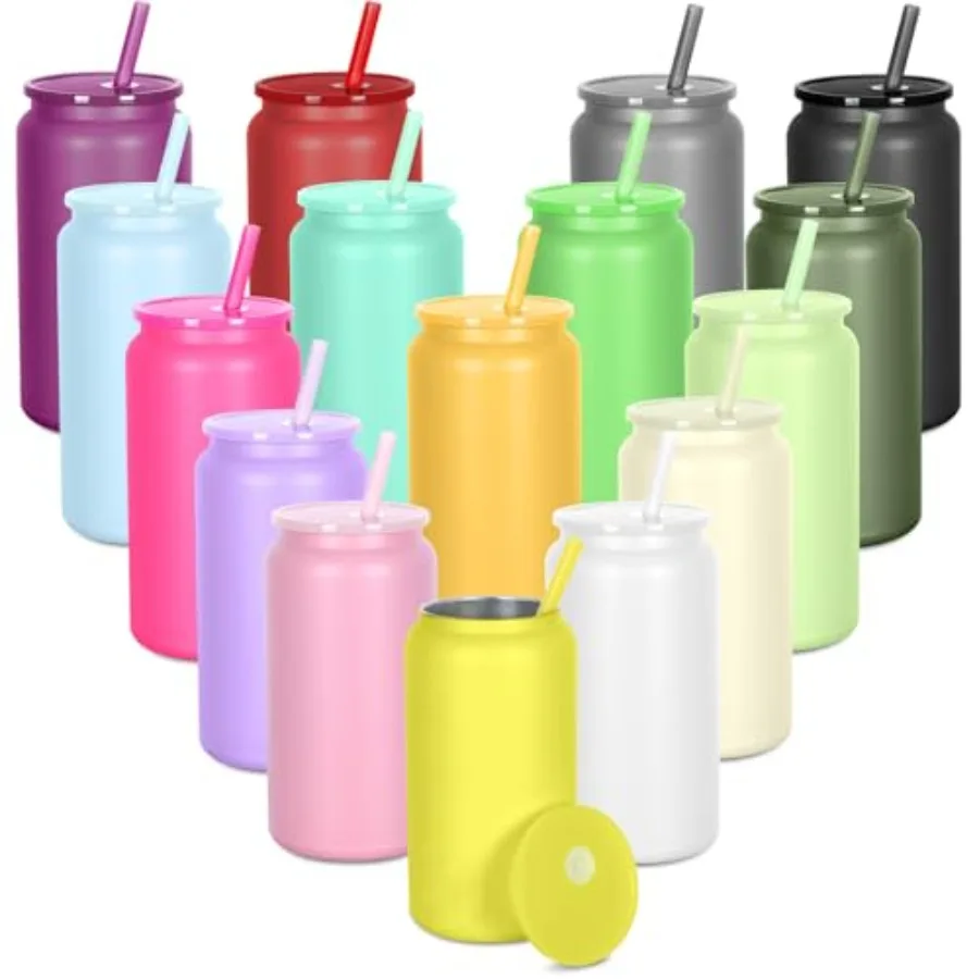 16oz Stainless Steel Can Tumblers, 16 Pack Insulated Beer Can Glass Cups with Lids and Straws, Iced Coffee Cup for Smoothie, Ju
16oz Stainless Steel Can Tumblers, 16 Pack Insulated Beer Can Glass Cups with Lids and Straws, Iced Coffee Cup for Smoothie, Ju