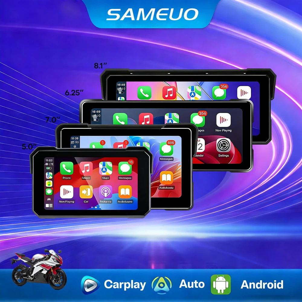 Sameuo Motorcycle Navigation Carplay Android Auto Moto Display Screen Portable Motobike Digital Dashboard Waterproof BT Monitor
Sameuo Motorcycle Navigation Carplay Android Auto Moto Display Screen Portable Motobike Digital Dashboard Waterproof BT Monitor