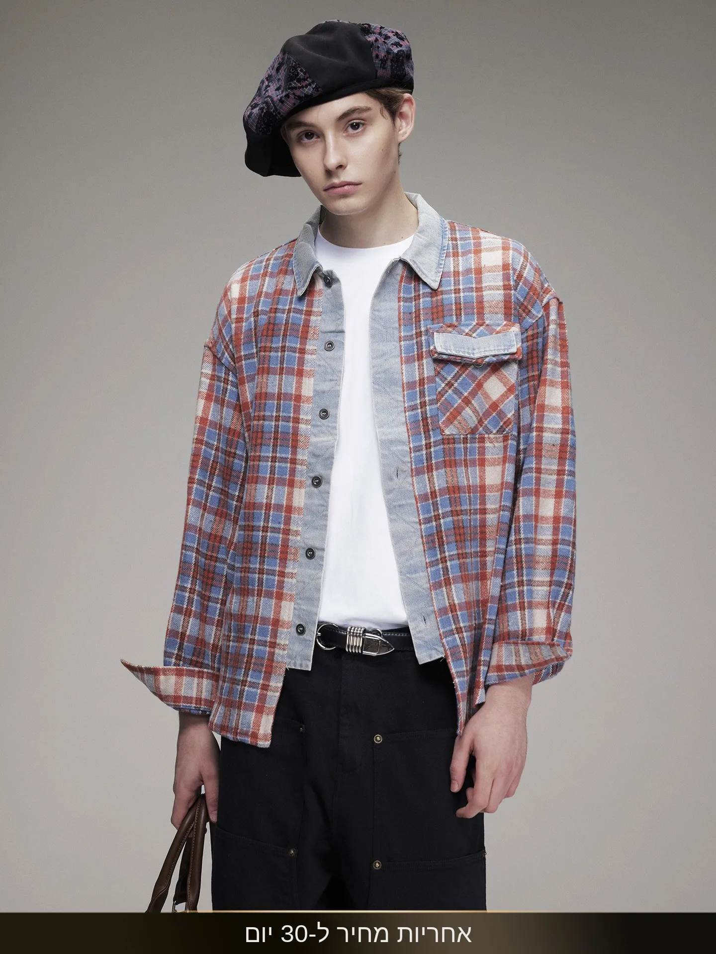 Retro American Spliced Denim Plaid Long Sleeve Shirt Loose All-Match Couple Workwear Shirt Coat Autumn Season Unisex
Retro American Spliced Denim Plaid Long Sleeve Shirt Loose All-Match Couple Workwear Shirt Coat Autumn Season Unisex
