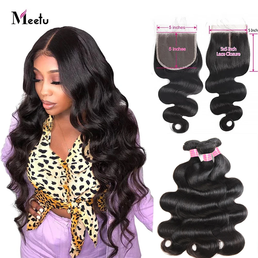 Meetu Brazilian 5x5 Lace Closure with Bundles Body wave Bundles with Closure 100% Human Hair Bundles with Closure
Meetu Brazilian 5x5 Lace Closure with Bundles Body wave Bundles with Closure 100% Human Hair Bundles with Closure