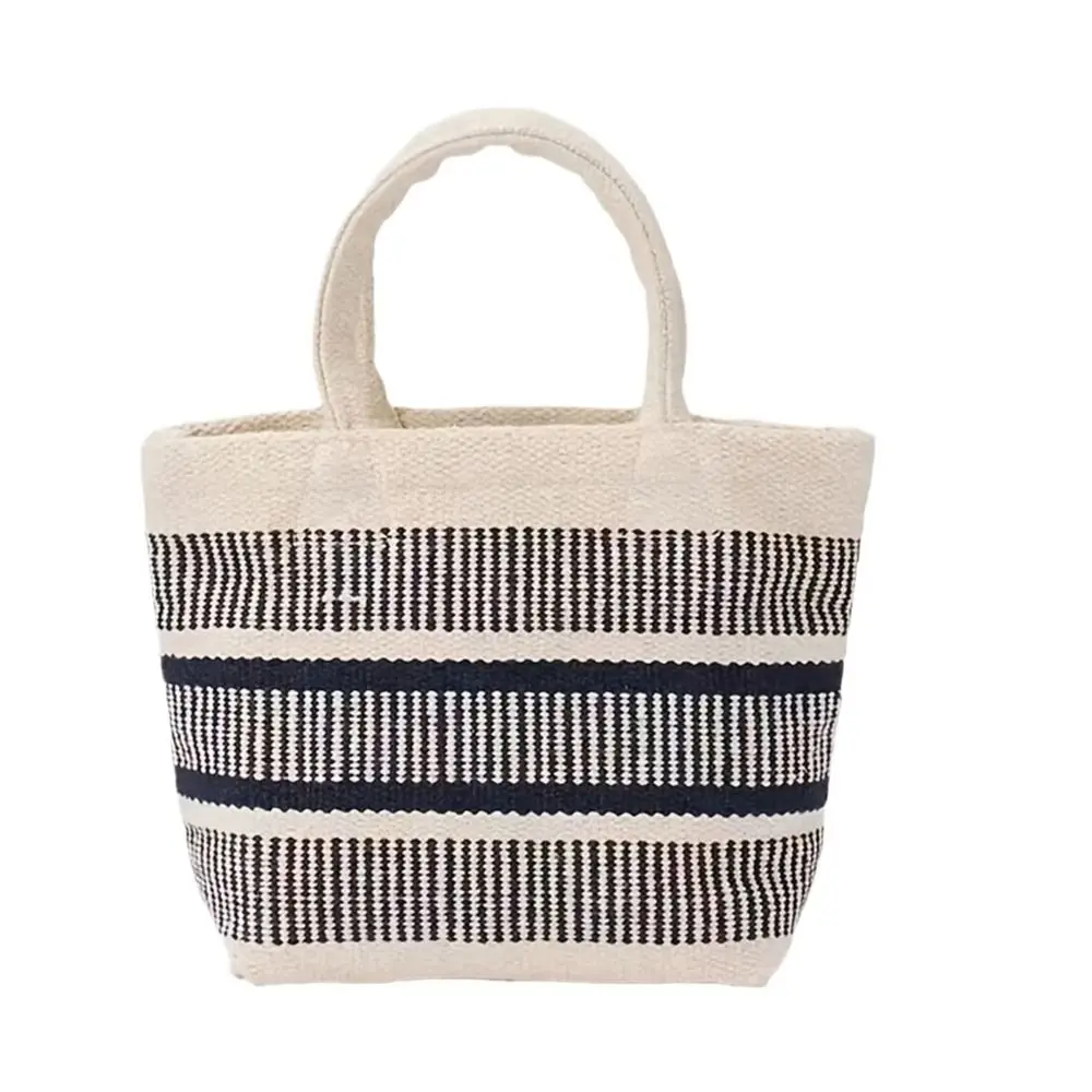 Fashion Canvas Striped Handbag Knitted Large Capacity Tote Bag Small Shopping Bag Picnic
Fashion Canvas Striped Handbag Knitted Large Capacity Tote Bag Small Shopping Bag Picnic