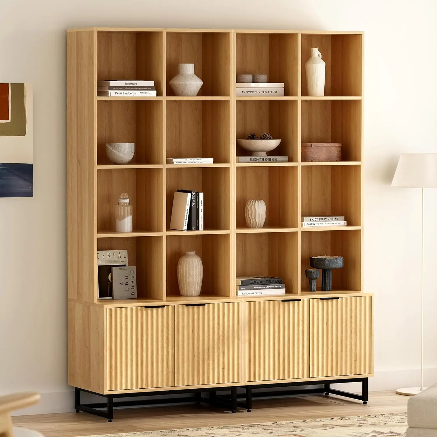Bookshelf With Doors Cabinet 71'' Tall Farmhouse Bookcase 4 Tier Bookshelves With Adjustable Shelves Storage Wooden Book Case
Bookshelf With Doors Cabinet 71'' Tall Farmhouse Bookcase 4 Tier Bookshelves With Adjustable Shelves Storage Wooden Book Case
