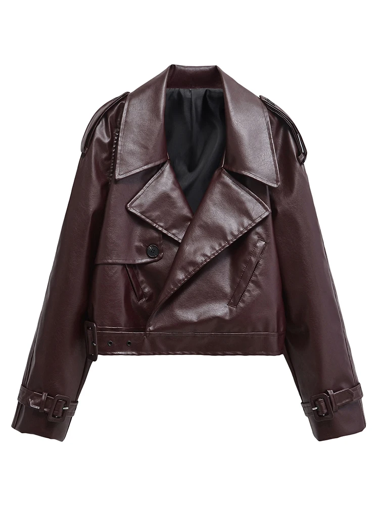 Ailegogo New Spring Autumn Women Vintage Loose Short Faux Leather Jacket Streetwear Female Lapel Belt Coat Outwear
Ailegogo New Spring Autumn Women Vintage Loose Short Faux Leather Jacket Streetwear Female Lapel Belt Coat Outwear