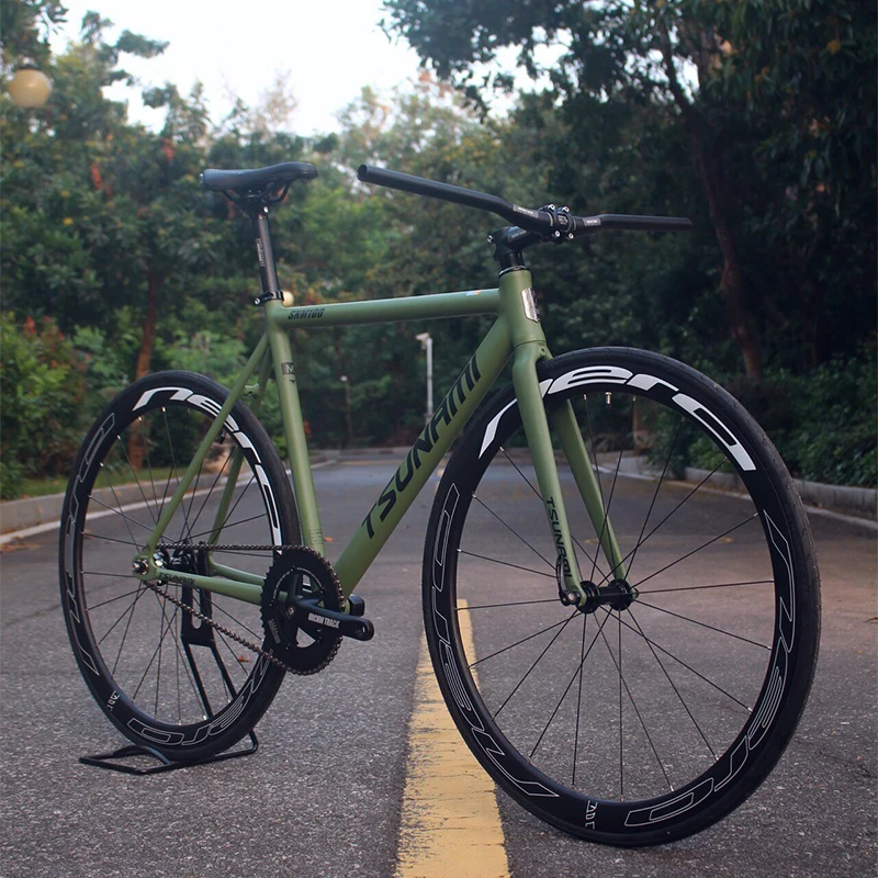 S M L XL Military Green TSUNAMI SNM100 Fixie Complete Bike Aluminum Alloy Frame Racing Wheel Single Speed Fixed Gear Bicycle
S M L XL Military Green TSUNAMI SNM100 Fixie Complete Bike Aluminum Alloy Frame Racing Wheel Single Speed Fixed Gear Bicycle