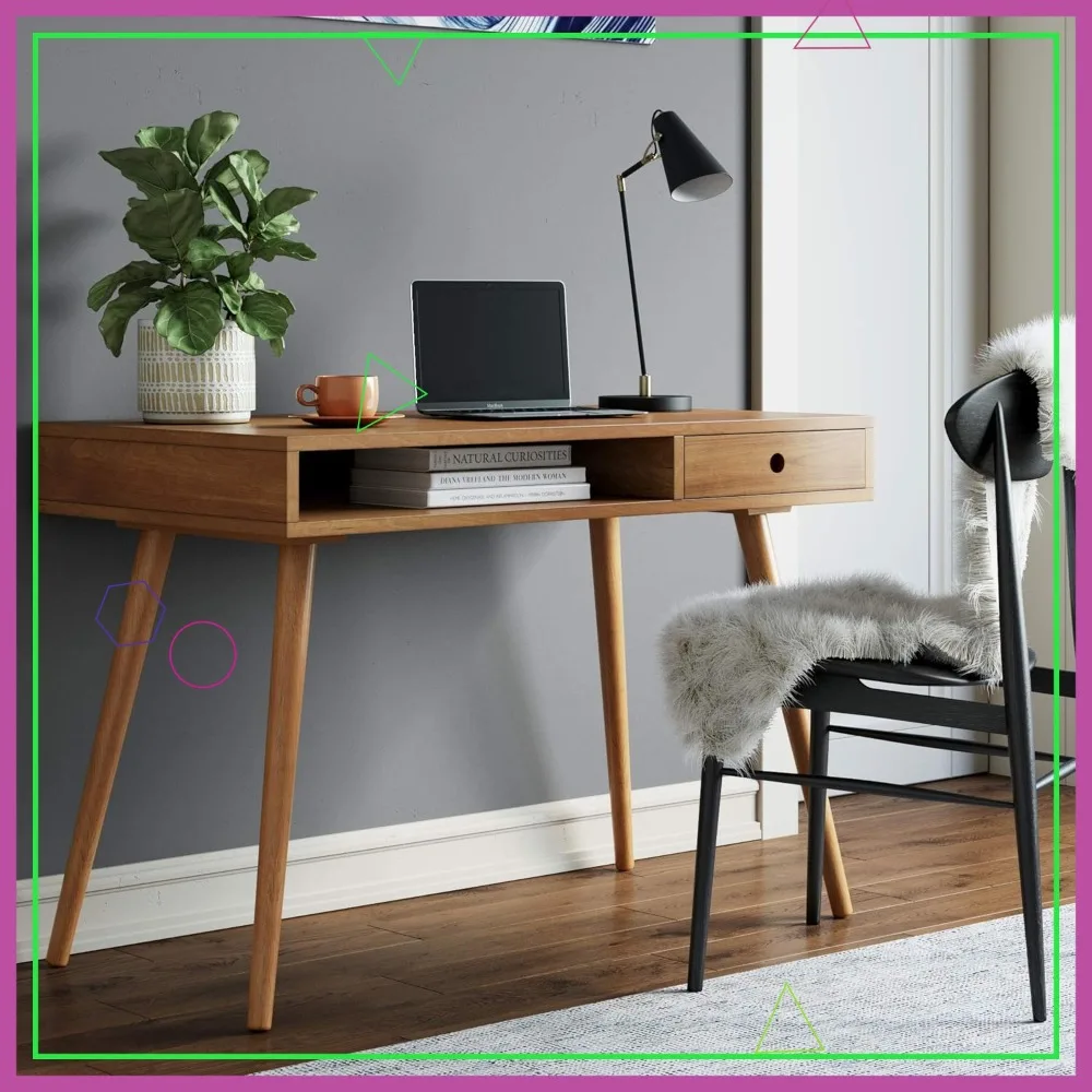 Современный домашний офисный стол с отсеками для хранения и выдвижными ящиками, отделка под орех, для письма или использования с ноутбуком
Современный домашний офисный стол с отсеками для хранения и выдвижными ящиками, отделка под орех, для письма или использования с ноутбуком