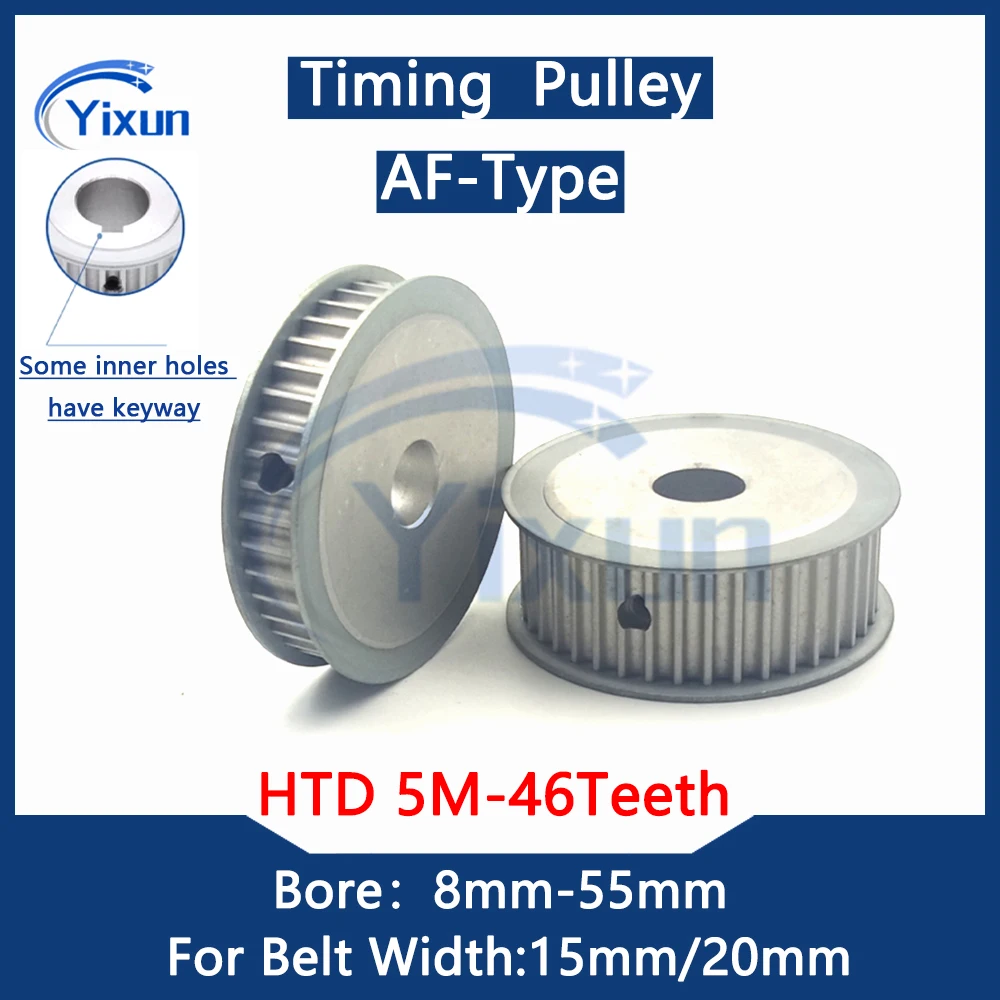 HTD 5M Timing Pulley 46 Teeth Bore 8mm-55mm For Belt Width 15mm/20mm HTD 5M 46Teeth Keyway Synchronous Wheel 5M Drive Belt Gear
HTD 5M Timing Pulley 46 Teeth Bore 8mm-55mm For Belt Width 15mm/20mm HTD 5M 46Teeth Keyway Synchronous Wheel 5M Drive Belt Gear