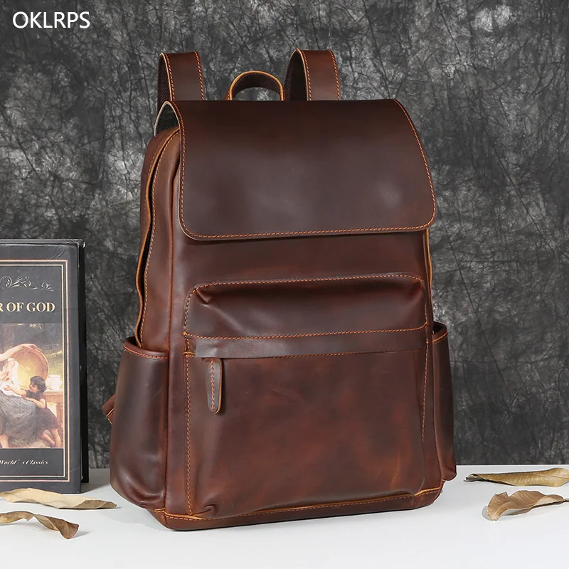 Vintage First Layer Cowhide Backpack Large Capacity Casual Men's Leather Backpack Europe And The United States Trend Computer Ba
Vintage First Layer Cowhide Backpack Large Capacity Casual Men's Leather Backpack Europe And The United States Trend Computer Ba