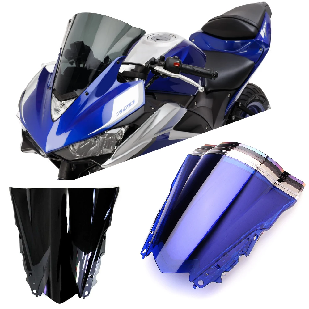 Fits for Yamaha YZF R3 R25 ABS YZF-R3 YZF-R25 2015 2016 2017 2018 Motorcycle Windscreen Windshield Front Fairing Deflector Cover