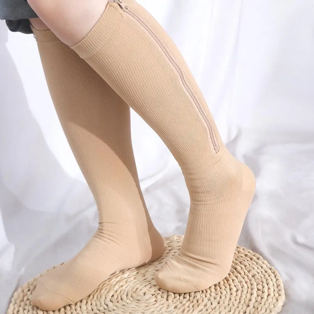 Nylon Compression Zipper Socks Colour of Skin Closed Toe Varicose Veins Socks Stockings Calf Stretch Socks
Nylon Compression Zipper Socks Colour of Skin Closed Toe Varicose Veins Socks Stockings Calf Stretch Socks