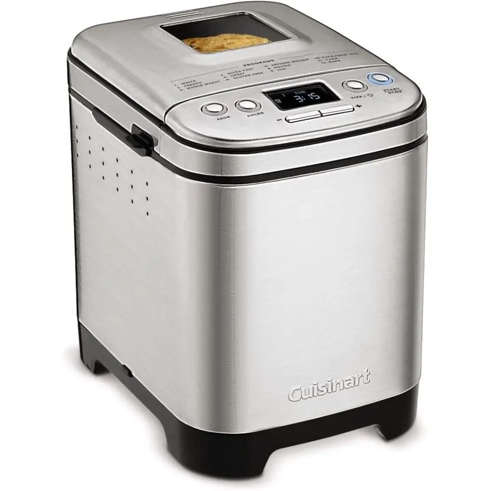 Bread Maker hine, StainlSteel Automatic Bread hine with 12 Menu Options, 3 Loa Sizes up to 2 Lb., 3 Crust Col, Removable Nonstic
Bread Maker hine, StainlSteel Automatic Bread hine with 12 Menu Options, 3 Loa Sizes up to 2 Lb., 3 Crust Col, Removable Nonstic