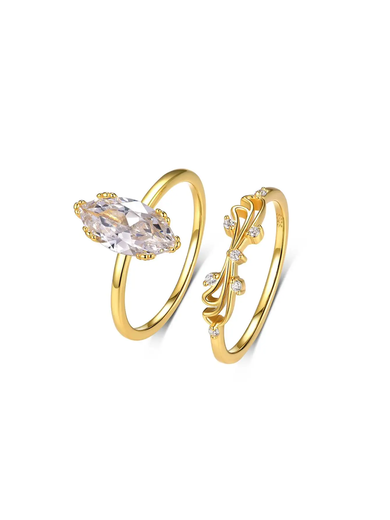 S925 Sterling Silver 2PC 2CT Marquise Moissanite Ring Set Exquisite Jewelry Suitable for Gift Giving Personality and Fashion
S925 Sterling Silver 2PC 2CT Marquise Moissanite Ring Set Exquisite Jewelry Suitable for Gift Giving Personality and Fashion