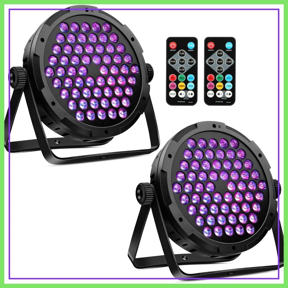60LED RGB Stage Par Lights, 90W Dimmable Sound Activated, Remote & DMX Control, Uplights for Events Weddings Parties (2Pack)
60LED RGB Stage Par Lights, 90W Dimmable Sound Activated, Remote & DMX Control, Uplights for Events Weddings Parties (2Pack)