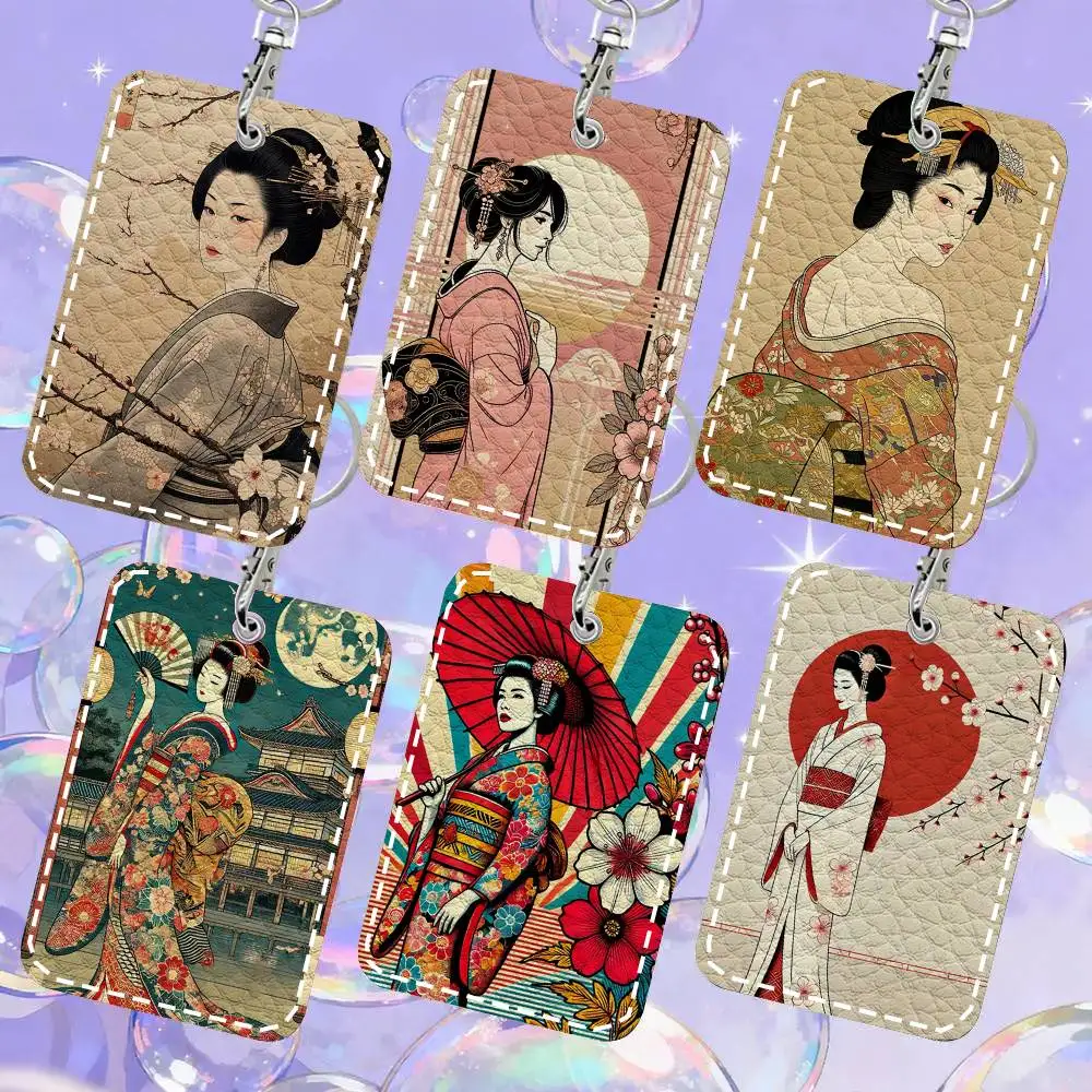 Japanese Geisha Retro Card Case Keychain Access Card Bag Key Tag Ring Leather Card Holder Key Ring Access
Japanese Geisha Retro Card Case Keychain Access Card Bag Key Tag Ring Leather Card Holder Key Ring Access
