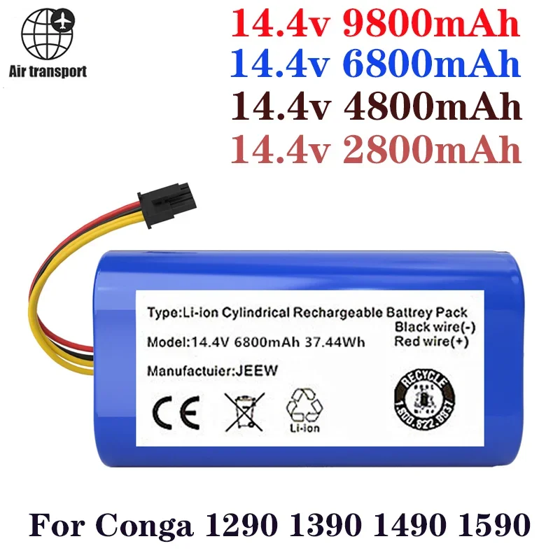 2023 New 14.4v 6800mAh Lithium-ion Battery for Cecotec Conga 1290 1390 1490 1590 Replacement Robot Vacuum Cleaner Battery
2023 New 14.4v 6800mAh Lithium-ion Battery for Cecotec Conga 1290 1390 1490 1590 Replacement Robot Vacuum Cleaner Battery