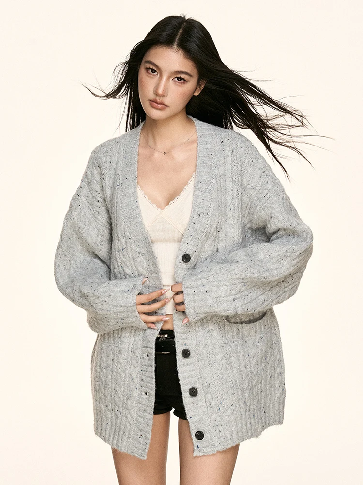 Aaisup American Retro V-ne Knitted Sweater Cardigan Women's Loose Lazy Sle Soft Cozy Outerwear Trendy Autumn Winter
Aaisup American Retro V-ne Knitted Sweater Cardigan Women's Loose Lazy Sle Soft Cozy Outerwear Trendy Autumn Winter