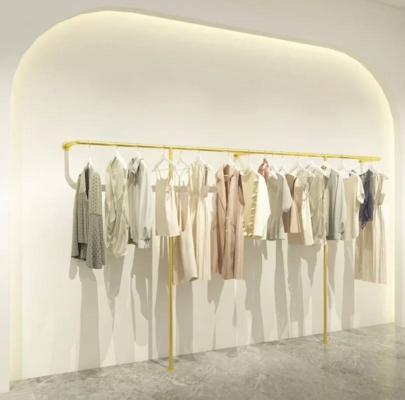 Clothing store display rack floor mounted wall mounted women's and children's clothing wall mounted hanger
Clothing store display rack floor mounted wall mounted women's and children's clothing wall mounted hanger