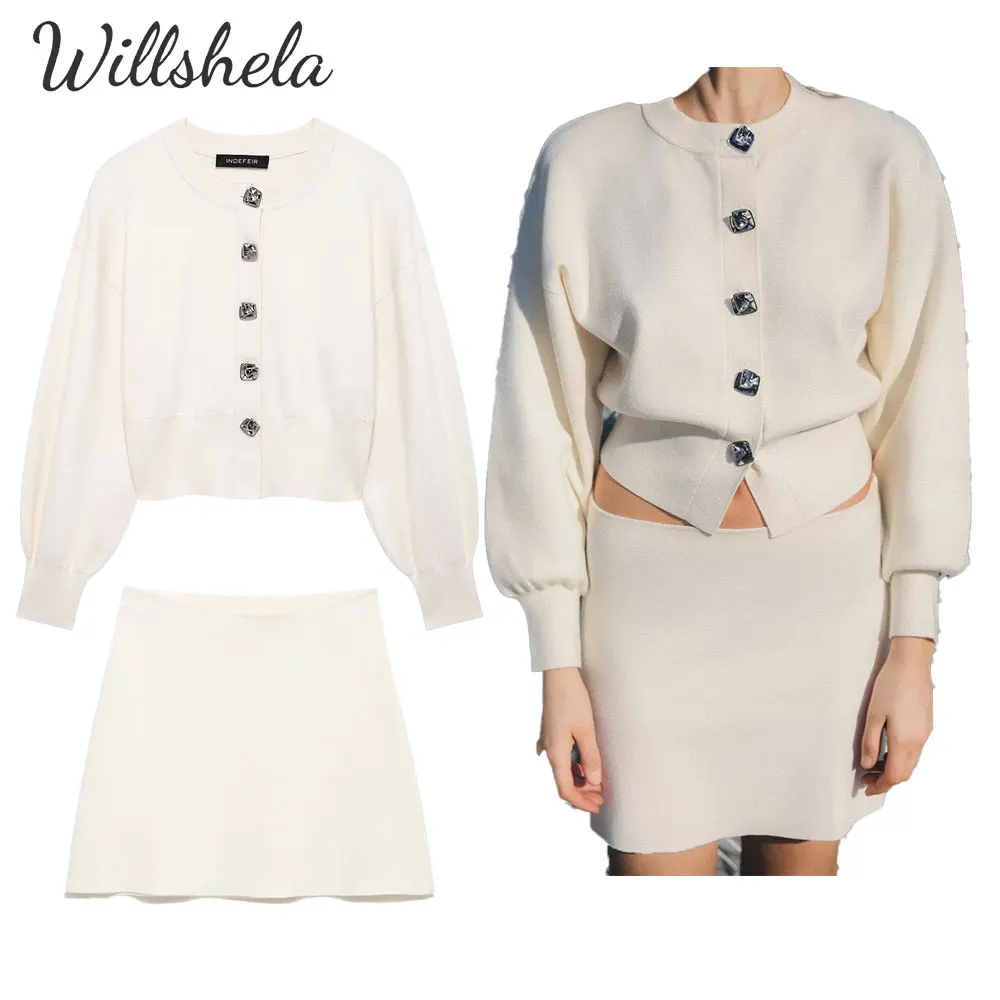 Willshela Women Fashion 2 Pieces Sets Knitted Cardigan and A-Line Skirt Female Chic Office Lady Casual Korean Coordinates
Willshela Women Fashion 2 Pieces Sets Knitted Cardigan and A-Line Skirt Female Chic Office Lady Casual Korean Coordinates