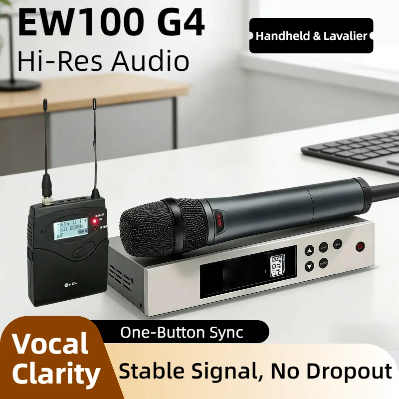 Беспроводная UHF-система микрофонов EW100G4: Профессиональный ручной микрофон для конференций, выступлений и систем гидов-экскурсоводов (Pro Kit)
Беспроводная UHF-система микрофонов EW100G4: Профессиональный ручной микрофон для конференций, выступлений и систем гидов-экскурсоводов (Pro Kit)