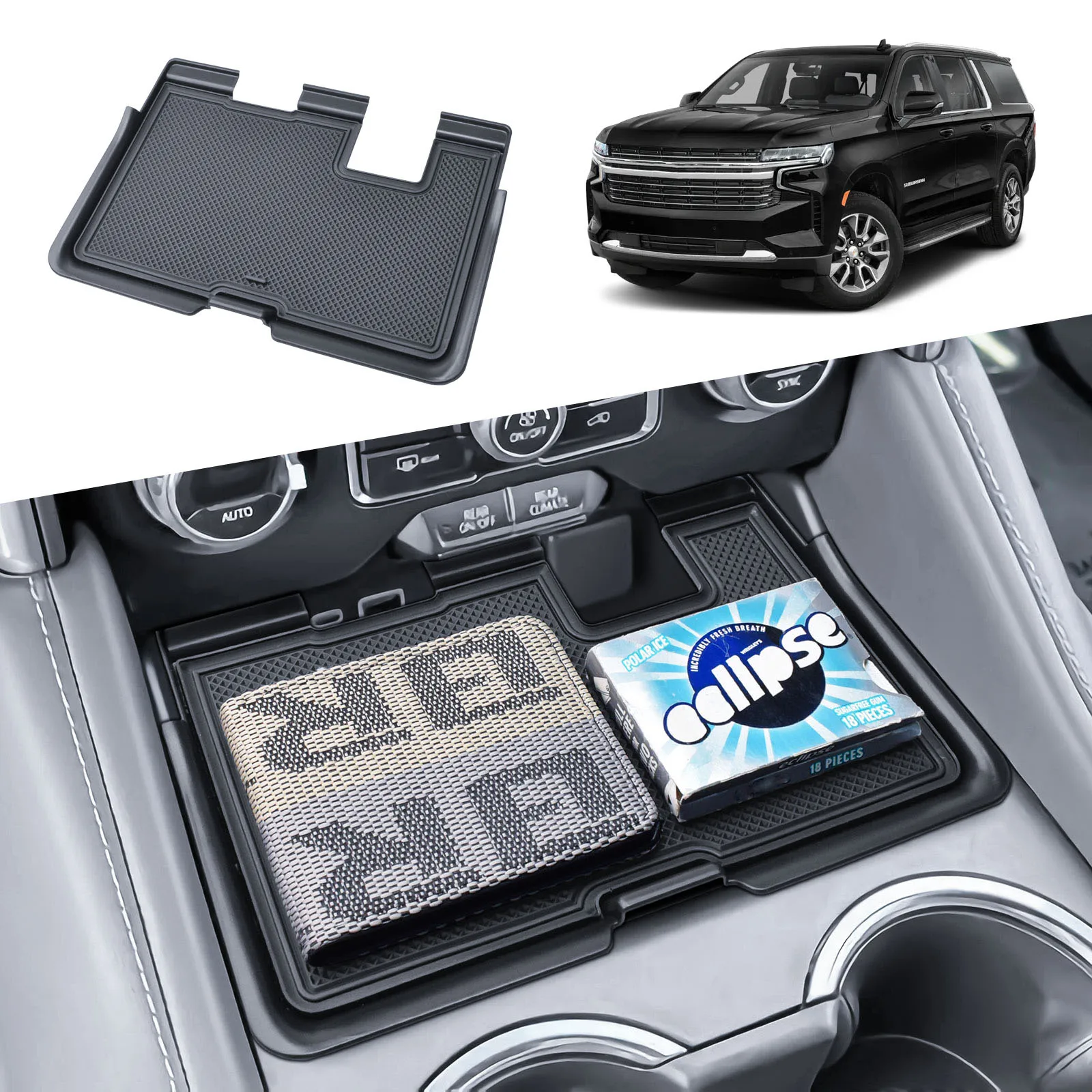 Center Console Organizer for 2021-2023 2024 GMC Yukon & Chevy Tahoe Suburban Hidden Secret Compartment Storage Cover Organizer
Center Console Organizer for 2021-2023 2024 GMC Yukon & Chevy Tahoe Suburban Hidden Secret Compartment Storage Cover Organizer