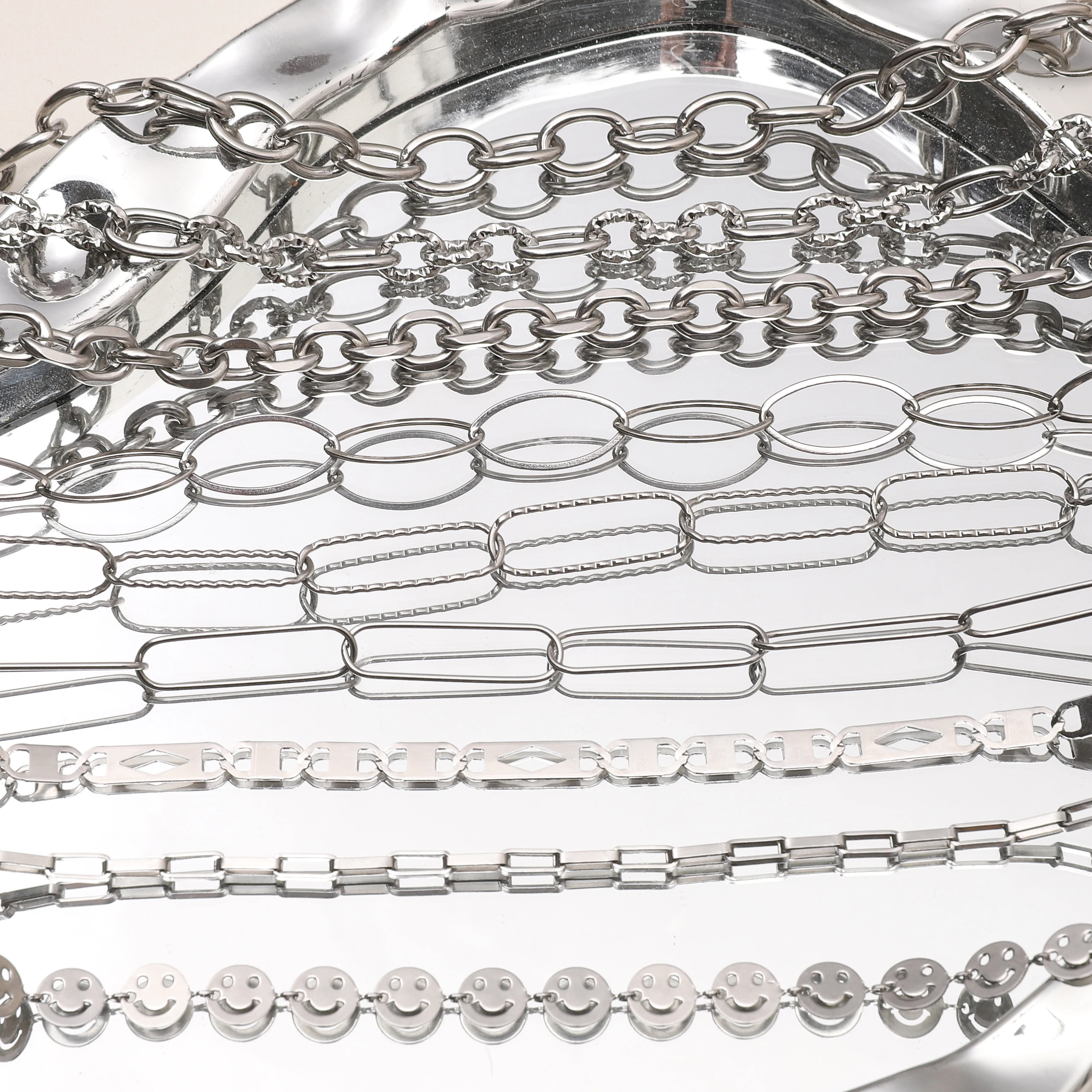 1M/lot Handmade Stainless Steel Chain Necklace Bracelets For Women Men Punk Hiphop Rhodium Color Choker Metal Jewelry Making
1M/lot Handmade Stainless Steel Chain Necklace Bracelets For Women Men Punk Hiphop Rhodium Color Choker Metal Jewelry Making