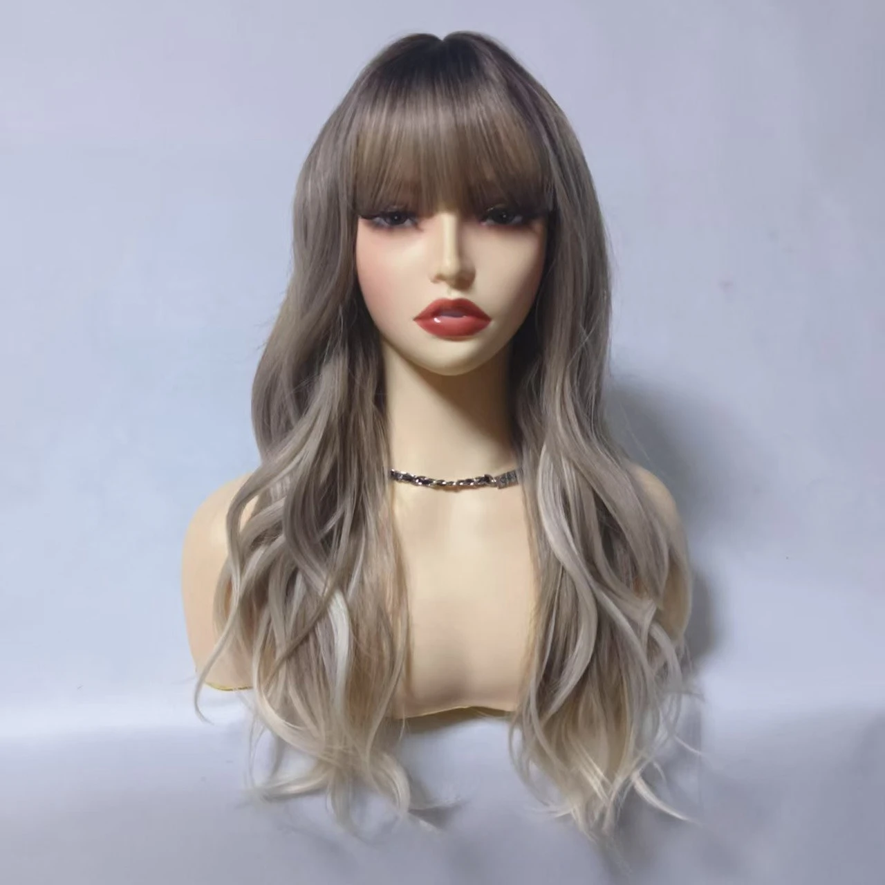 Ladies 22 inches long gradual change curly hair wig elegant heat resistant synthetic hair natural look
Ladies 22 inches long gradual change curly hair wig elegant heat resistant synthetic hair natural look