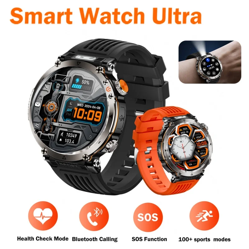 2025 Men's Smart Watch Bluetooth Call AI Voice 100+ Sport Modes 600mAh Big Battery Waterproof LED Flashlight for Android IOS
2025 Men's Smart Watch Bluetooth Call AI Voice 100+ Sport Modes 600mAh Big Battery Waterproof LED Flashlight for Android IOS