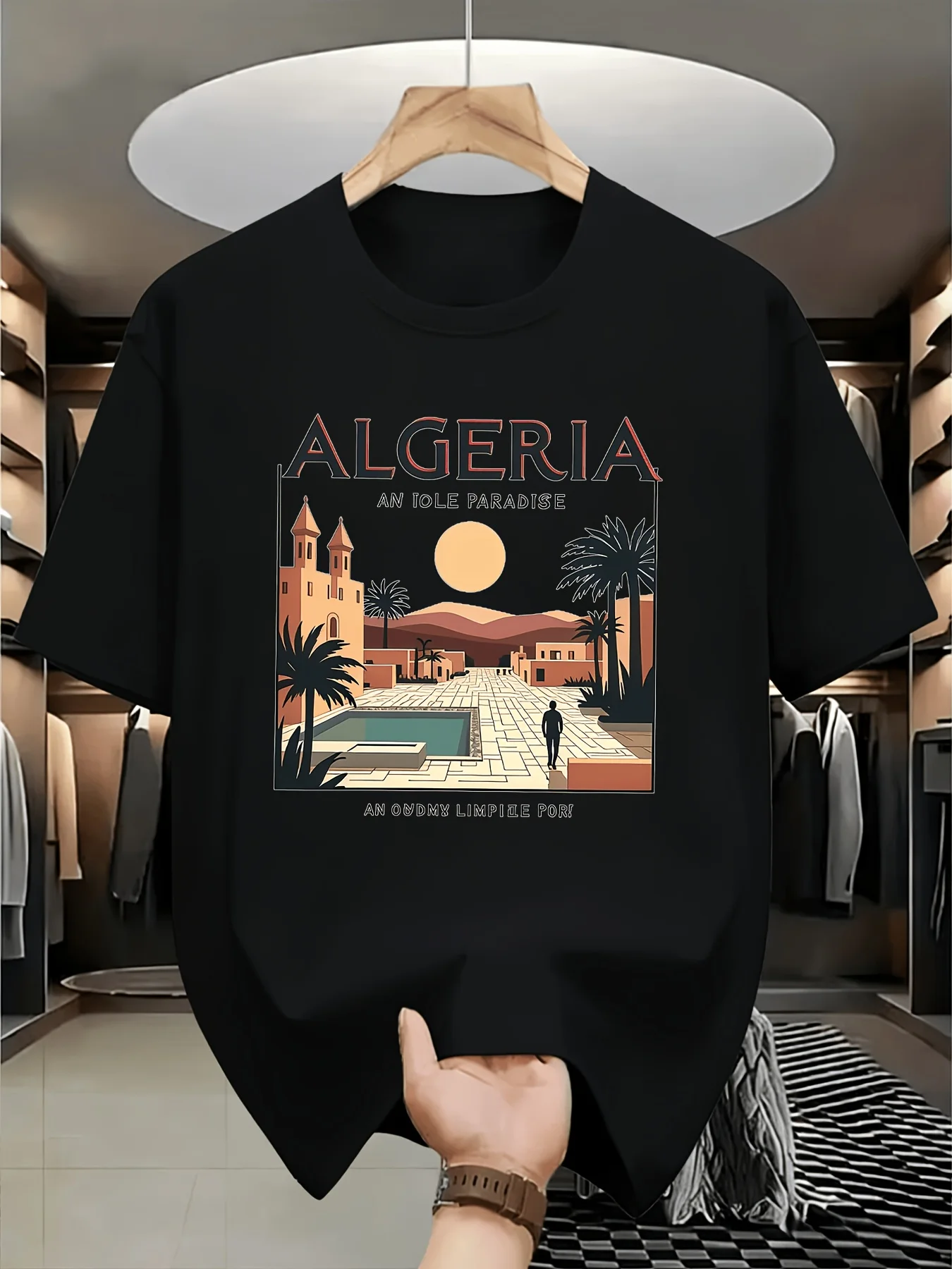 Men's Algerian print t-shirt - Retro and fashionable style, soft and breathable, round-neck short-sleeved summer shirt
Men's Algerian print t-shirt - Retro and fashionable style, soft and breathable, round-neck short-sleeved summer shirt