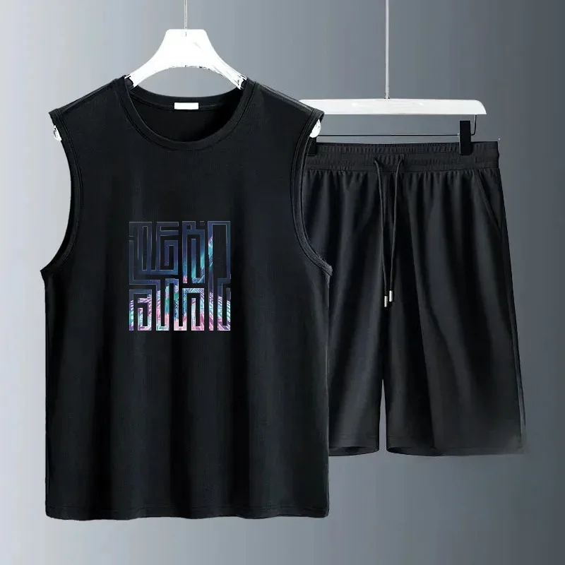 Мужской повседневный свободный удобный быстросохнущий жилет из ледяного шелка, комплект из двух предметов, дышащая футболка, шорты, спортивные повседневные комплекты с принтом лабиринта
Мужской повседневный свободный удобный быстросохнущий жилет из ледяного шелка, комплект из двух предметов, дышащая футболка, шорты, спортивные повседневные комплекты с принтом лабиринта