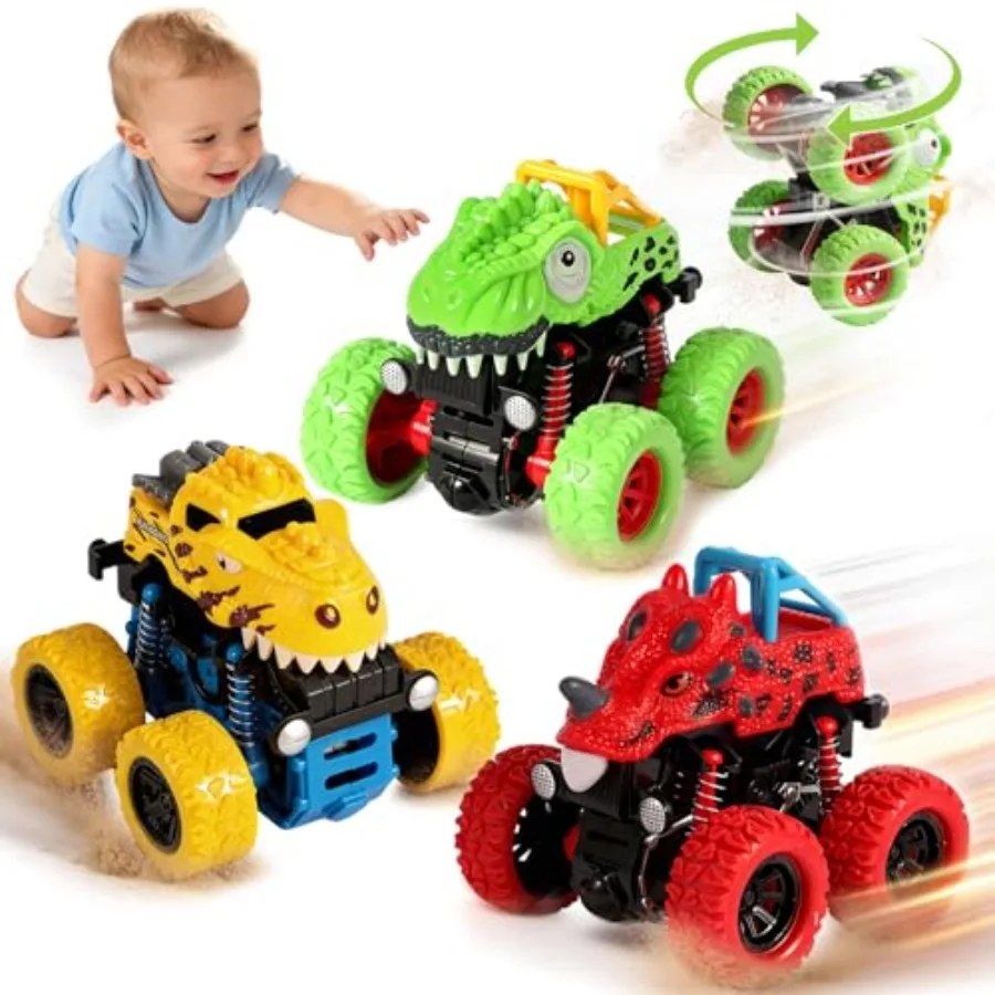 Dinosaur Toys for 2 3 4 5 Year Old Boys - 3 Pack Monster Truck Toys with Friction Power 360° Rotating Push and Go Cars for Todd
Dinosaur Toys for 2 3 4 5 Year Old Boys - 3 Pack Monster Truck Toys with Friction Power 360° Rotating Push and Go Cars for Todd