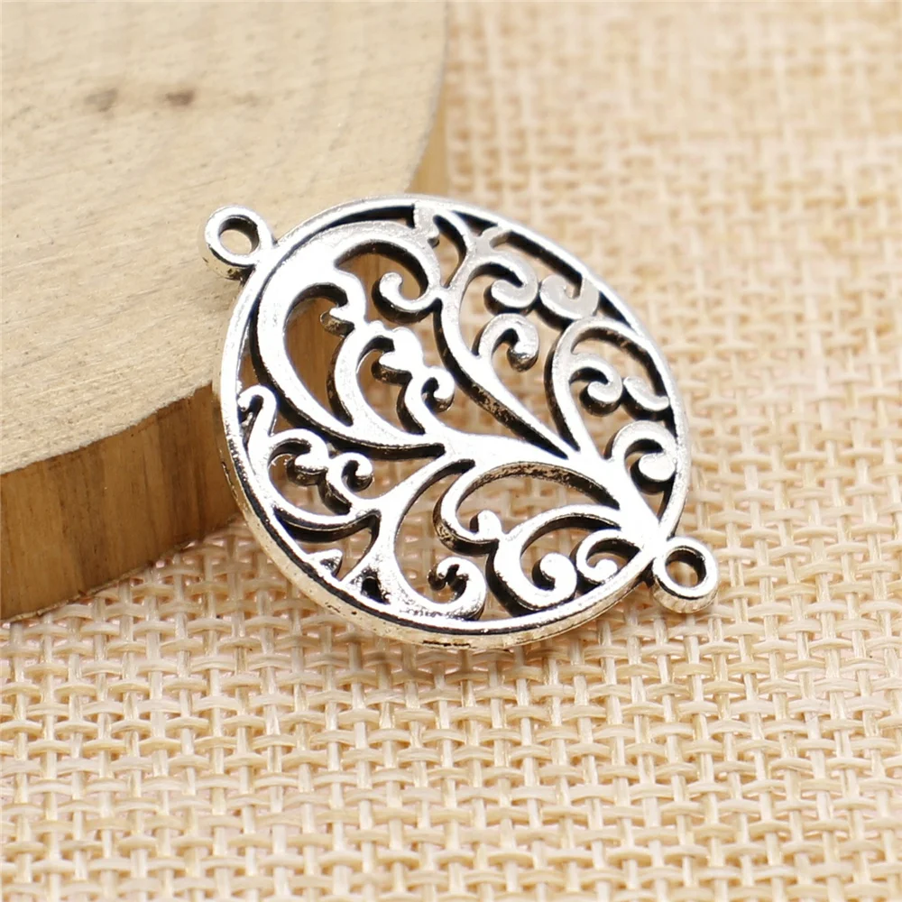 Wholesale 60pcs/bag 24x30mm Charms Connector Antique Silver Color Round Pattern Connector DIY Jewelry Making Accessories
Wholesale 60pcs/bag 24x30mm Charms Connector Antique Silver Color Round Pattern Connector DIY Jewelry Making Accessories